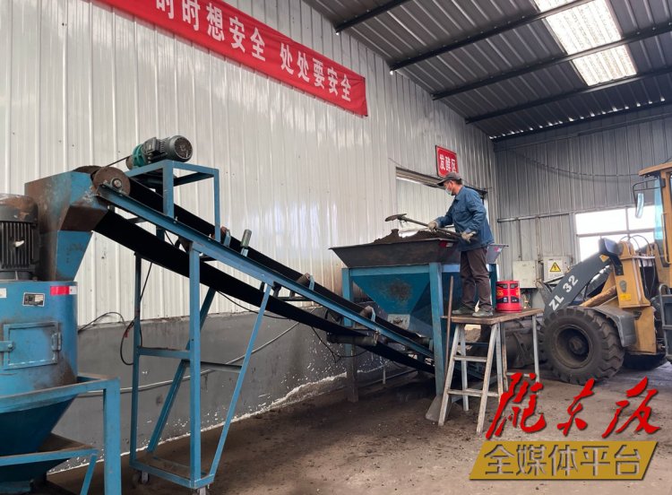 合水縣充分利用當(dāng)?shù)匦笄菁S便及秸稈回收的有機肥料“變廢為肥”。本報記者 劉萍凝 攝