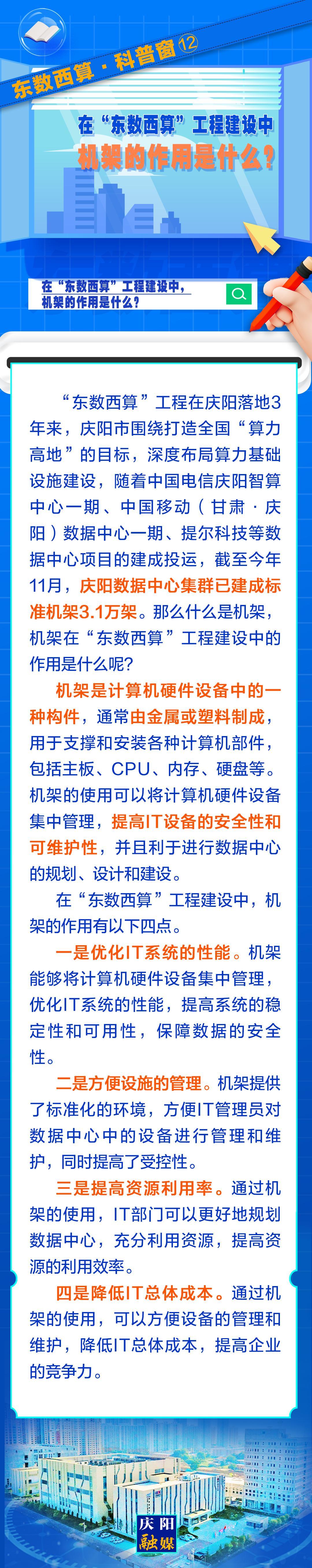 東數(shù)西算·科普窗⑿｜在“東數(shù)西算”工程建設中，機架的作用是什么？